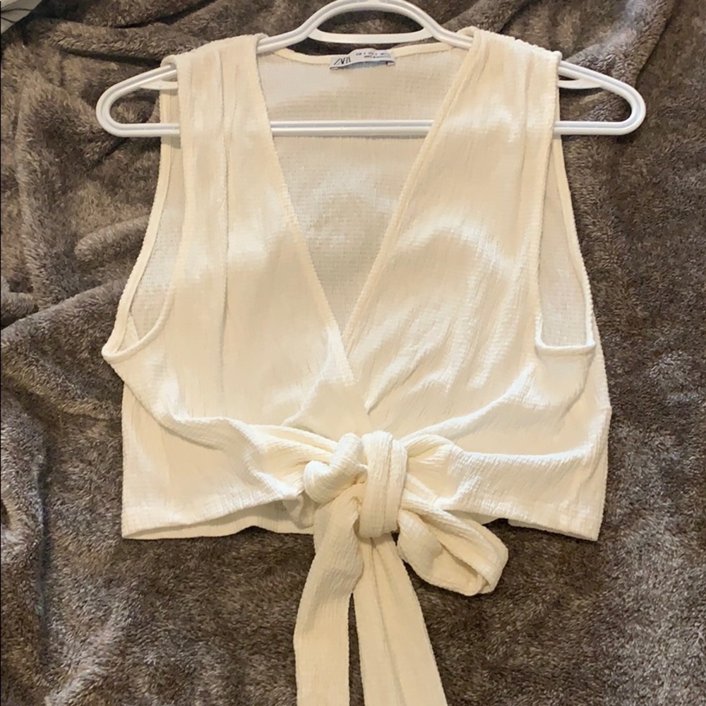 NWOT ZARA tie front top